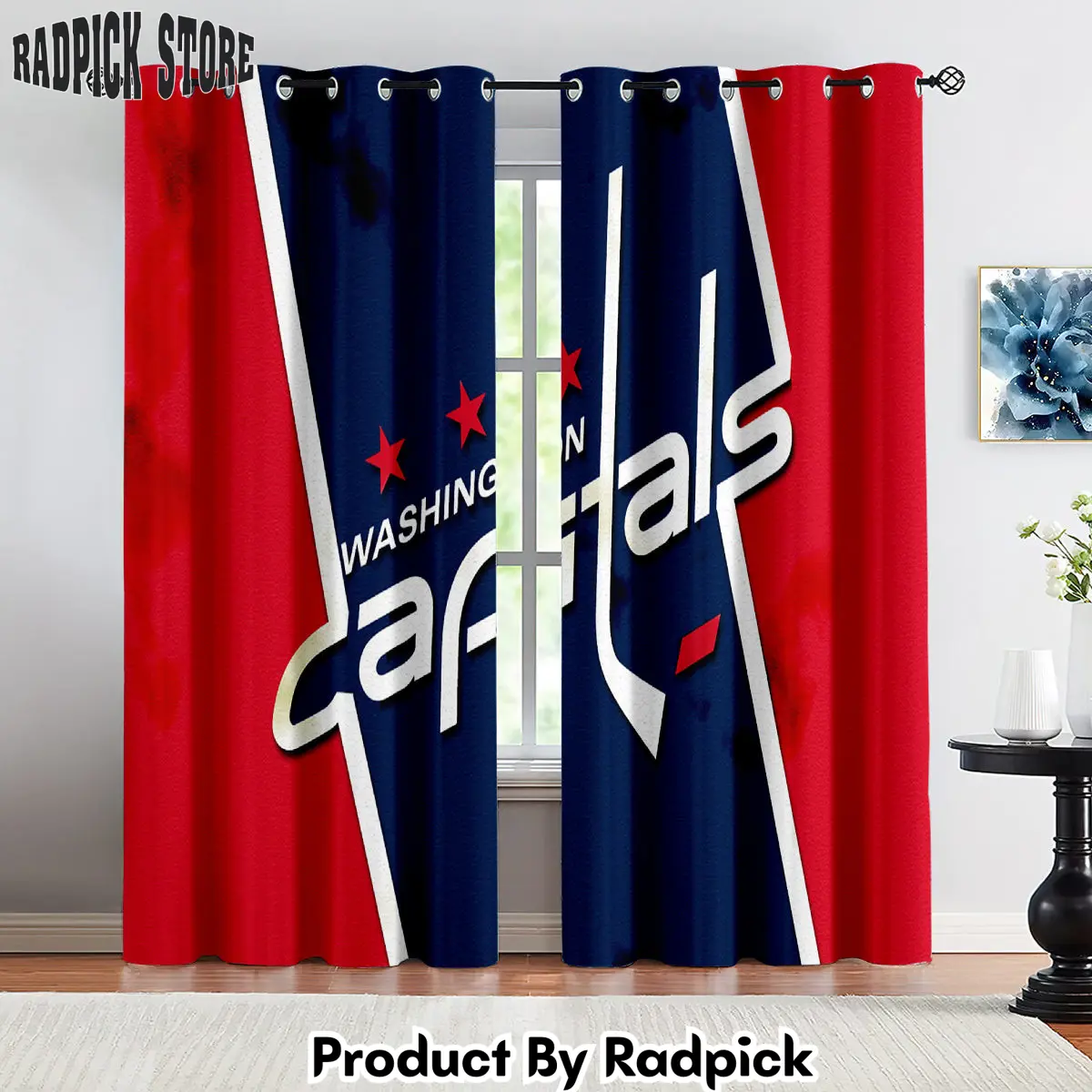 Radpick washington capitals hockey league curtains drapes for window treatment set 10 rp852160